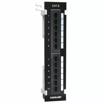 Intellinet Patch Panel, Cat6, Wall-mount, UTP, 12 Port, Czarny