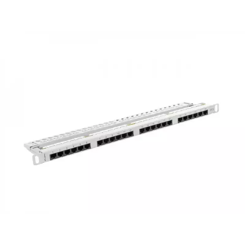Panel krosowy LANBERG PPU6-0024-S, 24-portowy Cat6, metalowy, 0.5U, 440×22.3×99 mm