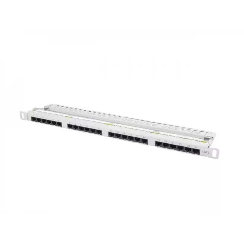 Panel krosowy LANBERG PPU6-0024-S, 24-portowy Cat6, metalowy, 0.5U, 440×22.3×99 mm