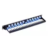 Techly UTP Patch Panel 24 Porty RJ45 Cat.6A Pochylone Wyjście 1U Czarny