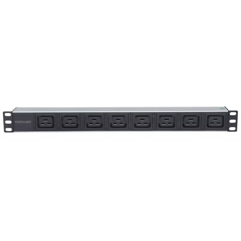 Intellinet 19-calowa 1U Rackmount 8-Wyjściowa Jednostka Dystrybucji Zasilania (PDU) C19 Z Odłączanym Kablem Zasilającym i Wejściem C20 z Tyłu