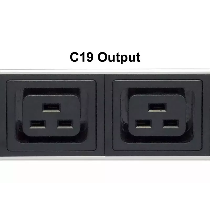 Intellinet 19-calowa 1U Rackmount 8-Wyjściowa Jednostka Dystrybucji Zasilania (PDU) C19 Z Odłączanym Kablem Zasilającym i Wejściem C20 z Tyłu