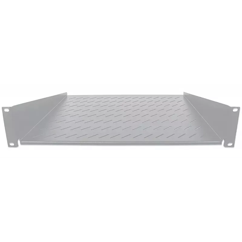 Intellinet 19-calowa półka wspornikowa, 2U, montaż przedni 2-punktowy, głębokość 400 mm, wentylowana, maks. 25 kg, szara, trzyletnia gwarancja