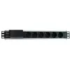 Techly I-CASE STRIP-16SH jednostka dystrybucji zasilania (PDU) 6 gniazd AC 1.5U Czarny, Srebrny