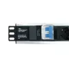 Techly I-CASE STRIP-16SH jednostka dystrybucji zasilania (PDU) 6 gniazd AC 1.5U Czarny, Srebrny