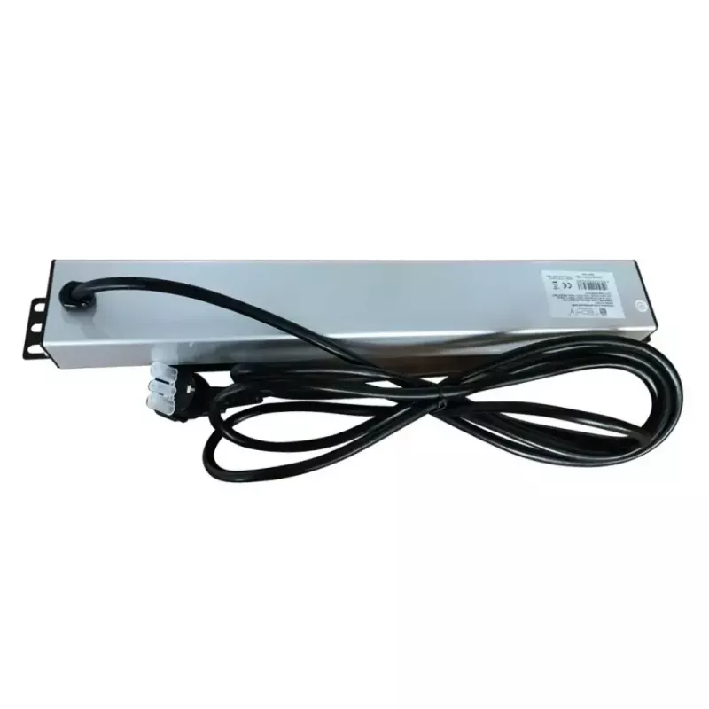 Techly I-CASE STRIP-16SH jednostka dystrybucji zasilania (PDU) 6 gniazd AC 1.5U Czarny, Srebrny