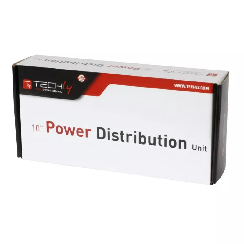 Listwa zasilająca Techly Universal Power Strip Rack 10 cali 4 gniazda Schuko Czarna Srebrna 1U
