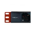 Techly Multi-Socket 8 gniazd do szafy rack 19 cali wtyczka C14 1U czarno-czerwony