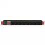 Techly I-CASE STRIP-18C20 jednostka dystrybucji zasilania (PDU) 8 gniazd AC 1U Czarny, Czerwony
