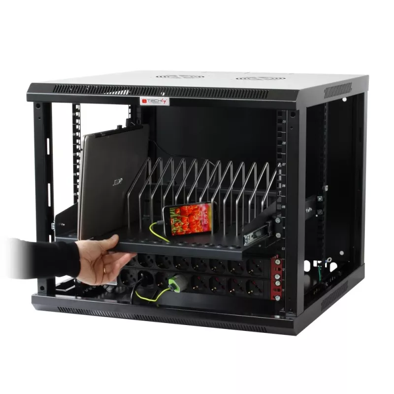 Półka rack Techly I-CABINET-TRAY14BK Czarny 4U 19 cali