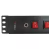 Techly 8-drożna listwa zasilająca do szafy rack 19 inch z 8 przełącznikami ON/OFF 1,5U