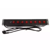 Techly 8-drożna listwa zasilająca do szafy rack 19 inch z 8 przełącznikami ON/OFF 1,5U