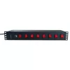 Techly 8-drożna listwa zasilająca do szafy rack 19 inch z 8 przełącznikami ON/OFF 1,5U