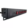 Techly 8-drożna listwa zasilająca do szafy rack 19 inch z 8 przełącznikami ON/OFF 1,5U