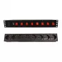 Techly 8-drożna listwa zasilająca do szafy rack 19 inch z 8 przełącznikami ON/OFF 1,5U