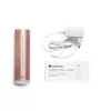 Monitor jakości powietrza w pomieszczeniach Netatmo Smart Indoor Air Quality Monitor — CO2 0–5000 ppm, temp 0–50°C, hałas, Wi‑Fi/Bluetooth, zasilany prądem przemiennym, aluminium, różowe złoto