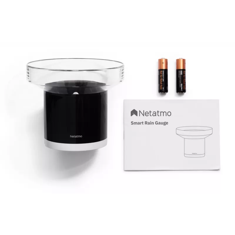 Netatmo Smart Rain Gauge, Zasilanie bateryjne, AAA, 1.5 V, 130 mm, 130 mm, 110 mm