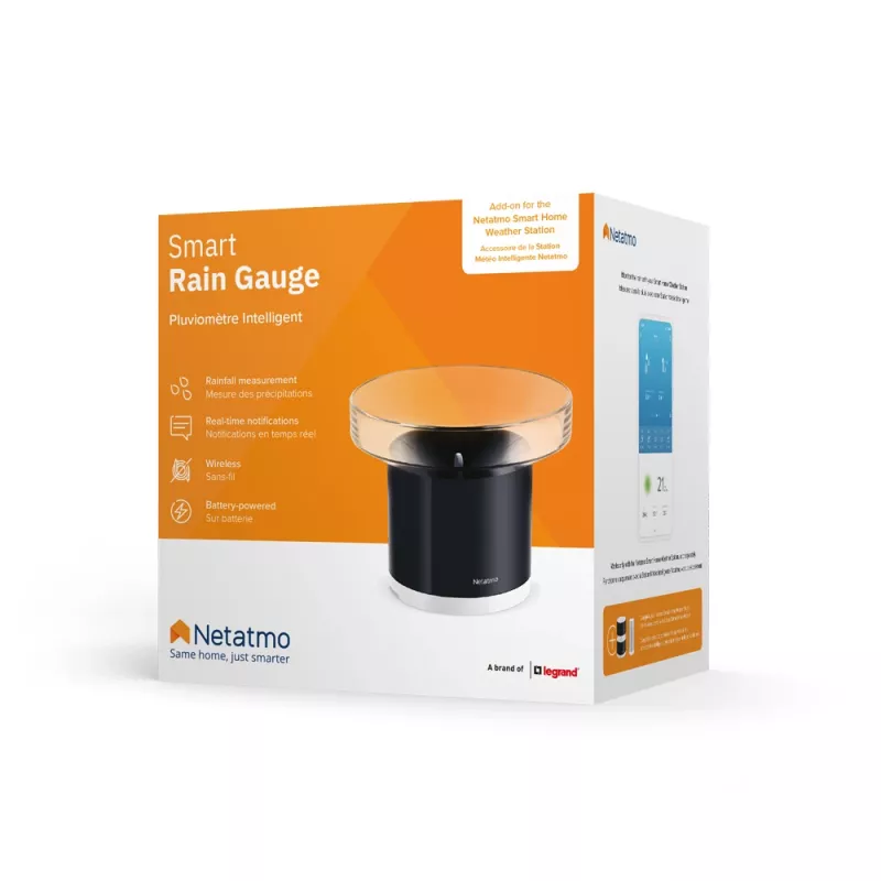 Netatmo Smart Rain Gauge, Zasilanie bateryjne, AAA, 1.5 V, 130 mm, 130 mm, 110 mm