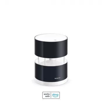 Netatmo Smart Anemometer, Prędkość wiatru, Bezprzewodowy, Wi-Fi, 0 - 45 m/s, 100 m, Czarny, Przezroczysty