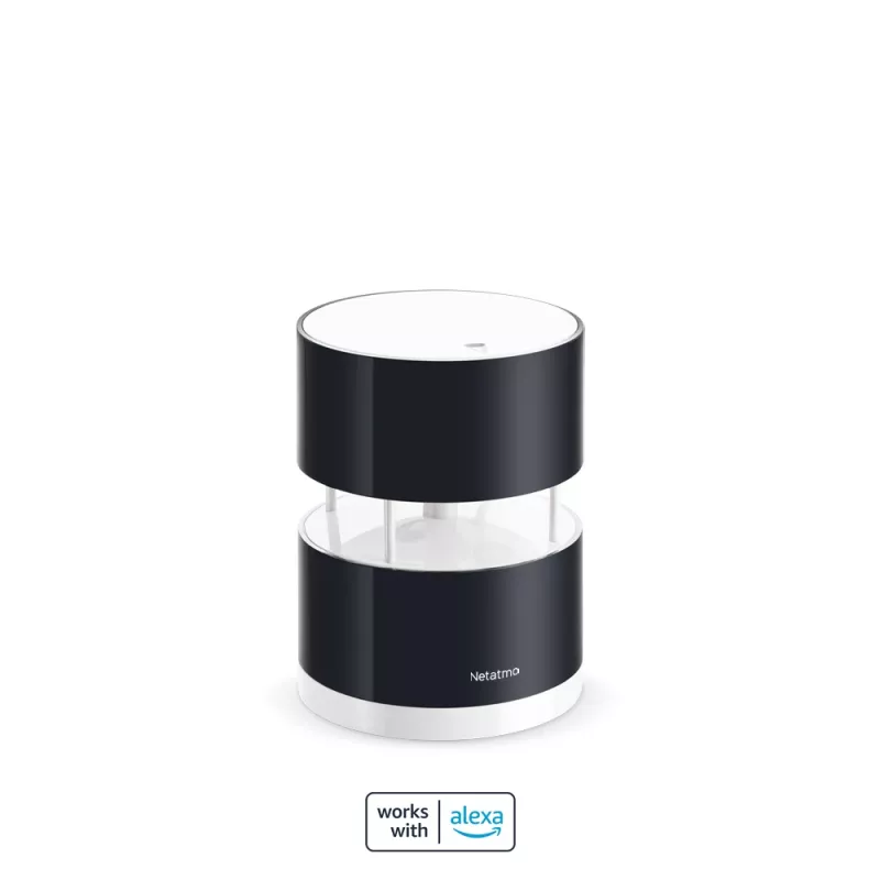 Netatmo Smart Anemometer, Prędkość wiatru, Bezprzewodowy, Wi-Fi, 0 - 45 m/s, 100 m, Czarny, Przezroczysty