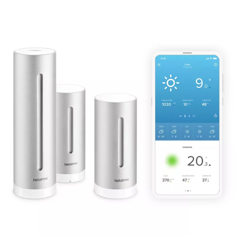 Zestaw Netatmo Indoor „Inteligentna stacja pogodowa + dodatkowy moduł wewnętrzny”