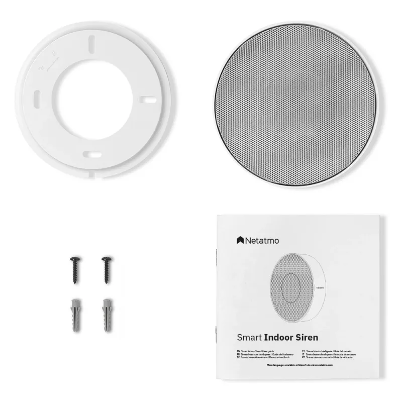 Sygnalizator bezprzewodowy Netatmo NA-NIS01 Wewnętrzny Biały, 110 dB, port USB, AA x4, 130×35×130 mm
