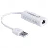 Manhattan USB-A Fast Ethernet Adapter, 10/100 Mbps sieciowy, 480 Mbps (USB 2.0), Hi-Speed USB, RJ45, biały, trzyletnia gwarancja