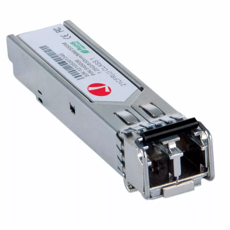 Intellinet transceiver Module Optical, Gigabit Fiber SFP Mini-GBIC, 1000Base-Sx (LC) Multi-Mode Port, 550m, Długość fali 850nm, Ethernet, Światłowód, Zgodny z MSA, Odpowiednik Cisco GLC-SX-MM, Trzyletnia gwarancja