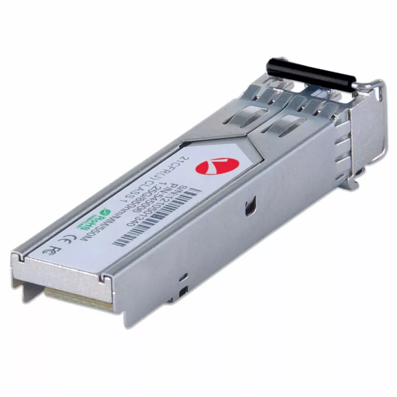 Intellinet transceiver Module Optical, Gigabit Fiber SFP Mini-GBIC, 1000Base-Sx (LC) Multi-Mode Port, 550m, Długość fali 850nm, Ethernet, Światłowód, Zgodny z MSA, Odpowiednik Cisco GLC-SX-MM, Trzyletnia gwarancja