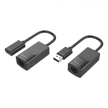 Techly IUSB-EXTENDTY2 zmiana płci kabla RJ-45 USB 2.0 Typ-A Czarny