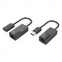 Techly IUSB-EXTENDTY2 zmiana płci kabla RJ-45 USB 2.0 Typ-A Czarny