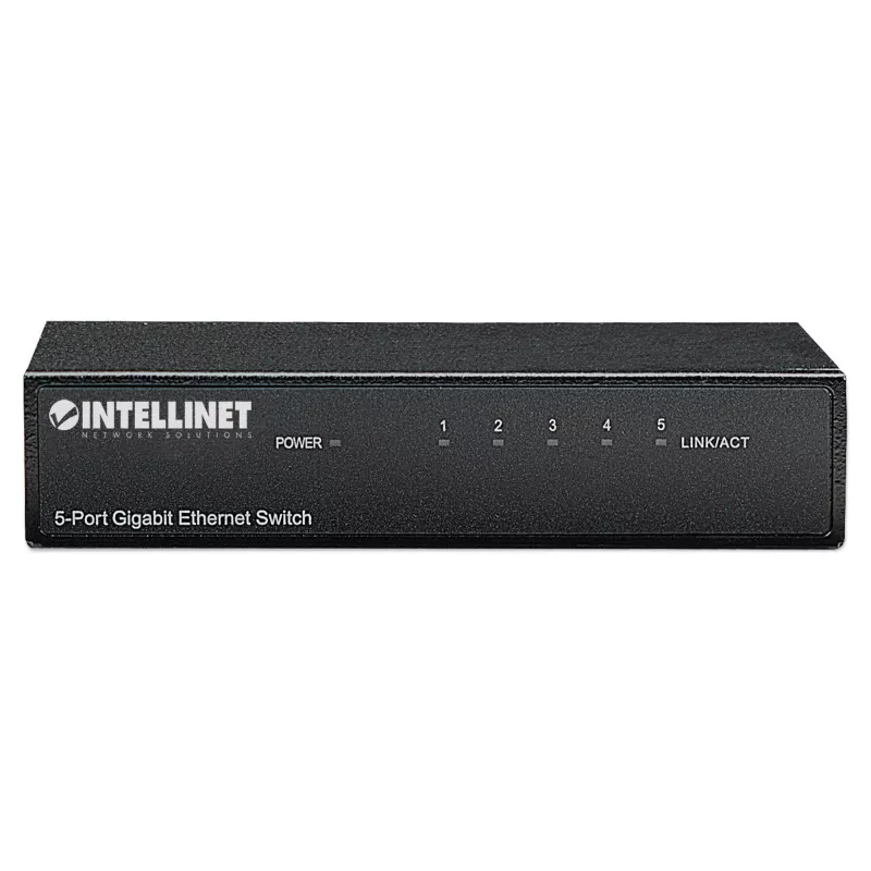Intellinet 5-portowy przełącznik Gigabit Ethernet, rozmiar biurkowy, obudowa metalowa, IEEE 802.3az (Energy Efficient Ethernet)