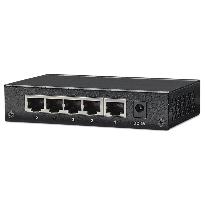 Intellinet 5-portowy przełącznik Gigabit Ethernet, rozmiar biurkowy, obudowa metalowa, IEEE 802.3az (Energy Efficient Ethernet)