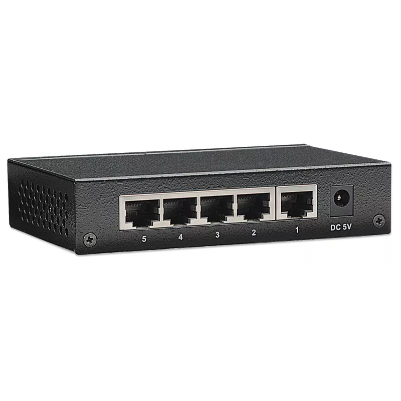Intellinet 5-portowy przełącznik Gigabit Ethernet, rozmiar biurkowy, obudowa metalowa, IEEE 802.3az (Energy Efficient Ethernet)