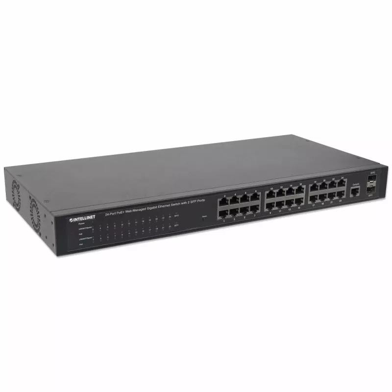 Zarządzalny przełącznik Intellinet 24-portowy Gigabit Ethernet PoE+