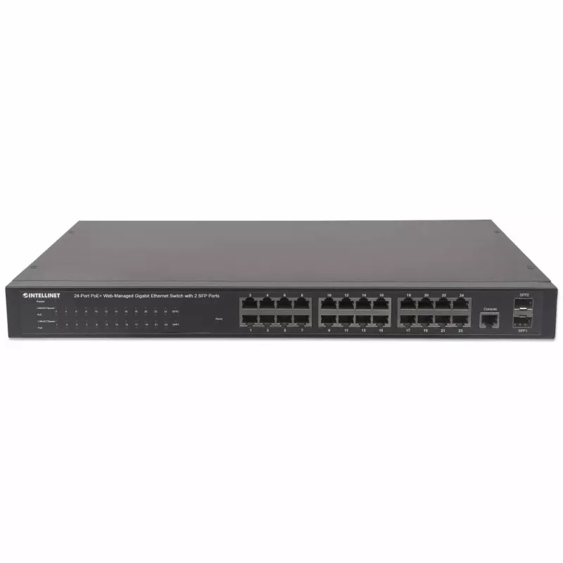 Zarządzalny przełącznik Intellinet 24-portowy Gigabit Ethernet PoE+