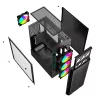 Obudowa PC GEMBIRD Fornax 400X Midi Tower Czarna — ATX, szkło hartowane, wentylatory RGB, 4 wnęki 2,5 cala, 2x USB 3.0
