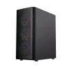 Obudowa PC GEMBIRD Fornax 400X Midi Tower Czarna — ATX, szkło hartowane, wentylatory RGB, 4 wnęki 2,5 cala, 2x USB 3.0
