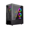 Obudowa PC GEMBIRD Fornax 400X Midi Tower Czarna — ATX, szkło hartowane, wentylatory RGB, 4 wnęki 2,5 cala, 2x USB 3.0