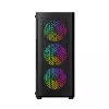 Obudowa PC GEMBIRD Fornax 400X Midi Tower Czarna — ATX, szkło hartowane, wentylatory RGB, 4 wnęki 2,5 cala, 2x USB 3.0