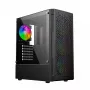 Obudowa PC GEMBIRD Fornax 400X Midi Tower Czarna — ATX, szkło hartowane, wentylatory RGB, 4 wnęki 2,5 cala, 2x USB 3.0