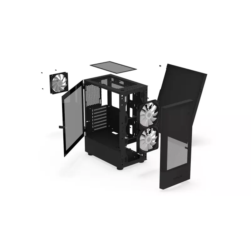 Obudowa PC KRUX VAKO KRX0132 ATX czarna — hartowane szkło, RGB, obsługuje Mini‑ATX, GPU do 31 cm, chłodzenie CPU do 15,9 cm