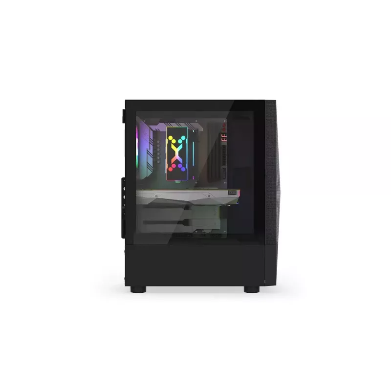 Obudowa PC KRUX VAKO KRX0132 ATX czarna — hartowane szkło, RGB, obsługuje Mini‑ATX, GPU do 31 cm, chłodzenie CPU do 15,9 cm