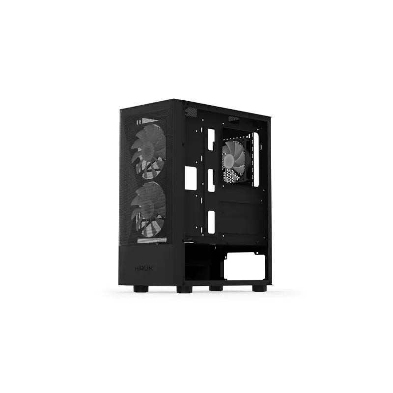 Obudowa PC KRUX VAKO KRX0132 ATX czarna — hartowane szkło, RGB, obsługuje Mini‑ATX, GPU do 31 cm, chłodzenie CPU do 15,9 cm
