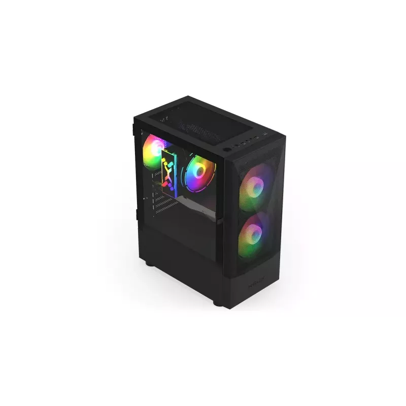 Obudowa PC KRUX VAKO KRX0132 ATX czarna — hartowane szkło, RGB, obsługuje Mini‑ATX, GPU do 31 cm, chłodzenie CPU do 15,9 cm