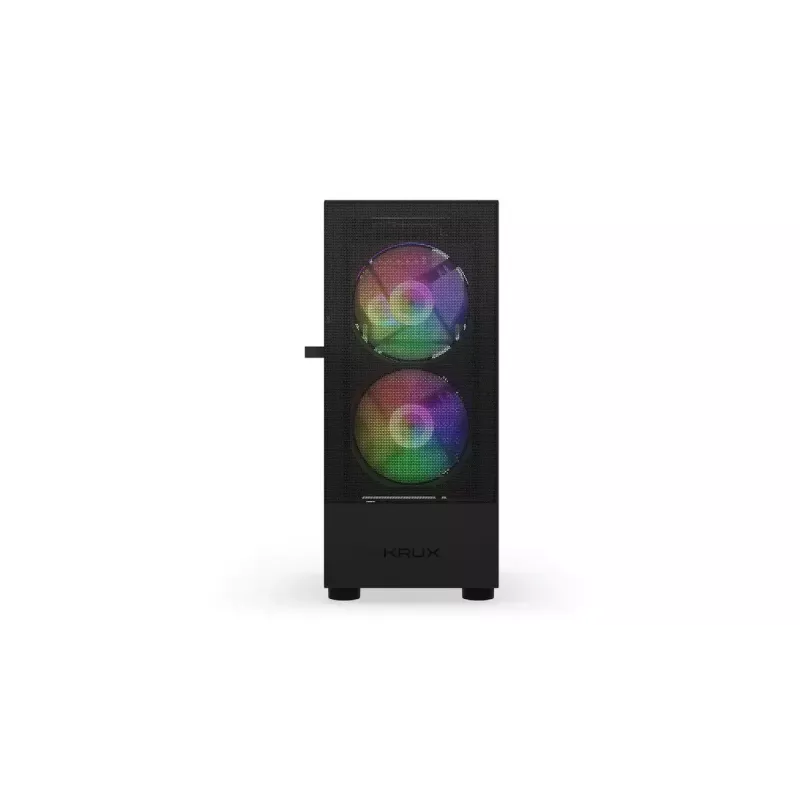 Obudowa PC KRUX VAKO KRX0132 ATX czarna — hartowane szkło, RGB, obsługuje Mini‑ATX, GPU do 31 cm, chłodzenie CPU do 15,9 cm