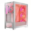 Obudowa PC MODECOM VOLCANO EXPANSE S APEX ARGB Midi Tower Biała — szkło hartowane, ARGB, obsługa micro ATX, GPU do 430 mm
