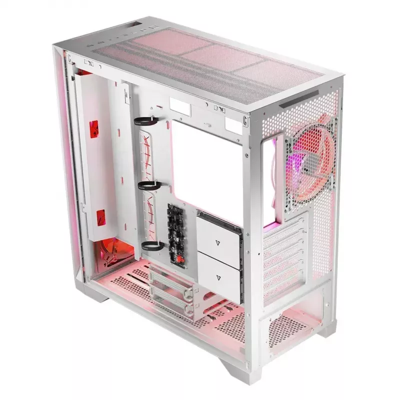 Obudowa PC MODECOM VOLCANO EXPANSE S APEX ARGB Midi Tower Biała — szkło hartowane, ARGB, obsługa micro ATX, GPU do 430 mm