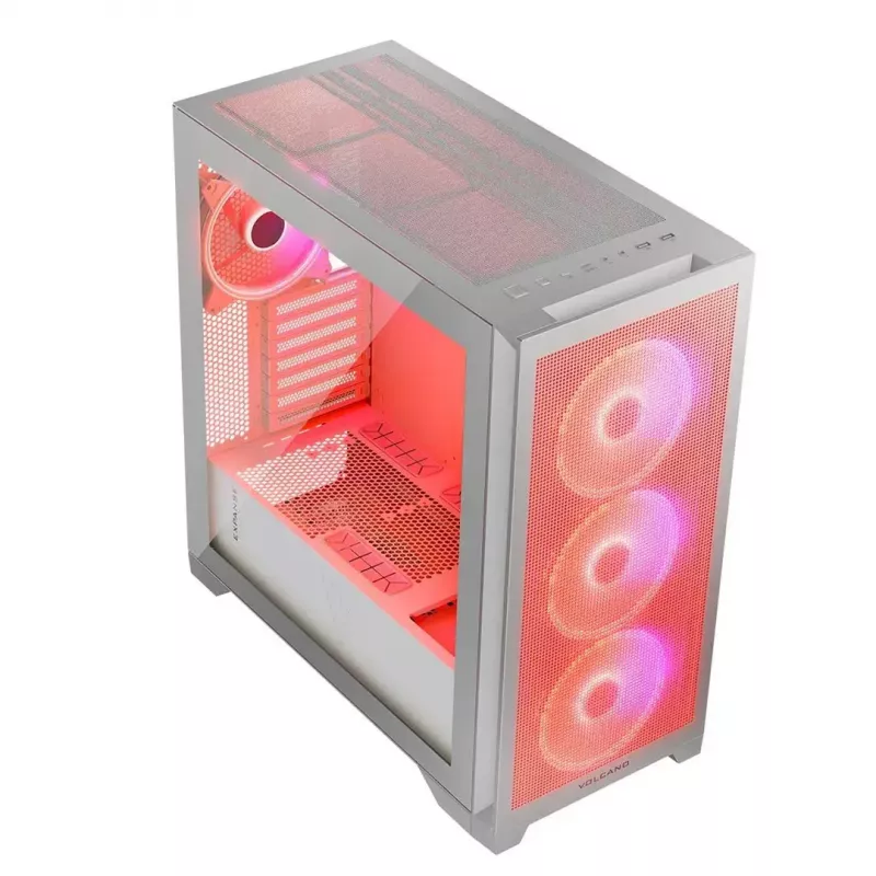 Obudowa PC MODECOM VOLCANO EXPANSE S APEX ARGB Midi Tower Biała — szkło hartowane, ARGB, obsługa micro ATX, GPU do 430 mm