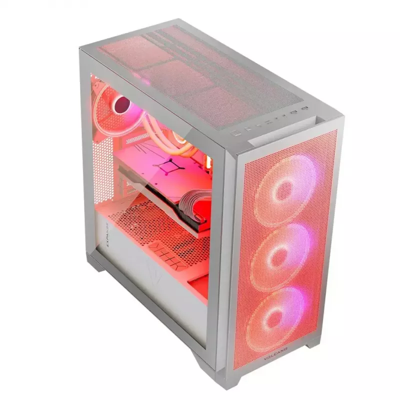 Obudowa PC MODECOM VOLCANO EXPANSE S APEX ARGB Midi Tower Biała — szkło hartowane, ARGB, obsługa micro ATX, GPU do 430 mm